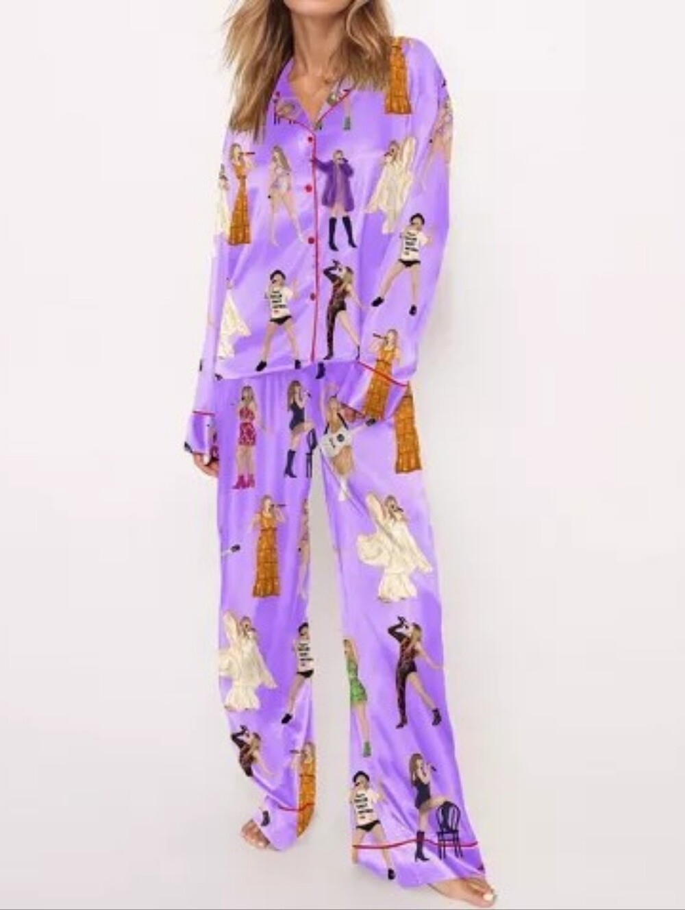 Taylor Swift Eras Tour Miami Satin Pajama Set For Women